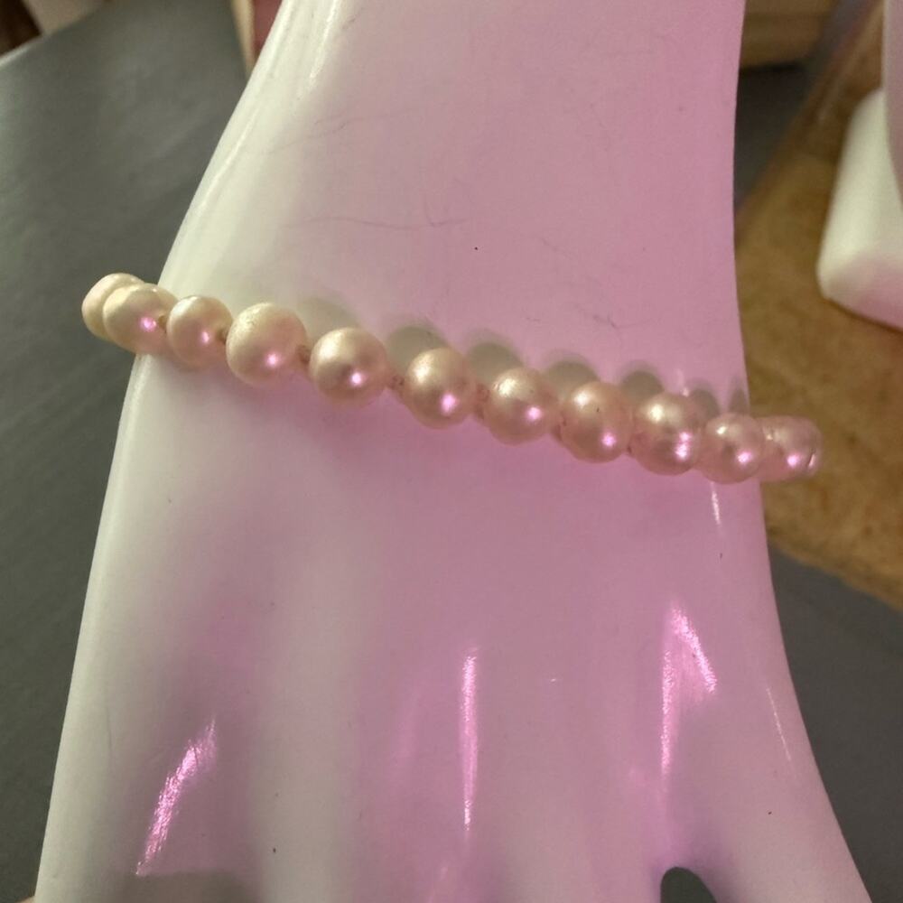 String Of Pearls 925 Sterling Silver Bracelet - Picture 2 of 6